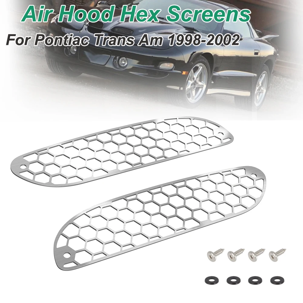 For 1998-2002 Pontiac Trans Am WS6 304 Stainless Steel Mesh Ram Air Hood Hex honeycomb Screens