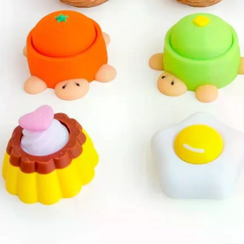 Creative 3D Printing Turtle Steamer Bun Pendant Button Decompression Keychain Bag Hanging Decor Stress Relief Fingertip Clicker