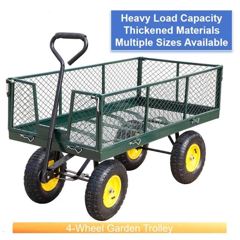 

Trolley Folding Cargo Beach Cart Garden Wagon 4 Wheels Hand-cart Push-cart Dolly Camping Multiple Sizes