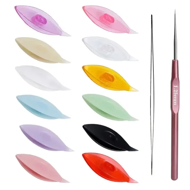 FELE Colorful Tatting Shuttle Kit For Sewing Patterns Making Kits Set With Comfortable Grip Tatting Needles And Crochet Hook