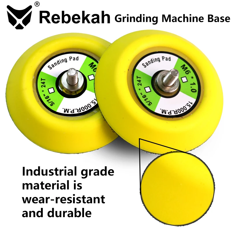 1-6 inch Polishing Sanding Pad Pneumatic Sander Disc Backer Plate Hook&Loop for Pneumatic Rotary Tool Grinder M6/M8 Thread