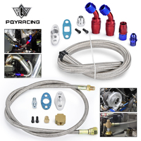 PQY - T3 T4 T3/T4 T70 T66 TO4E Turbo Oil Feed Line Oil Return Line Oil Drain Line Kit blue and red PQY-TOL21