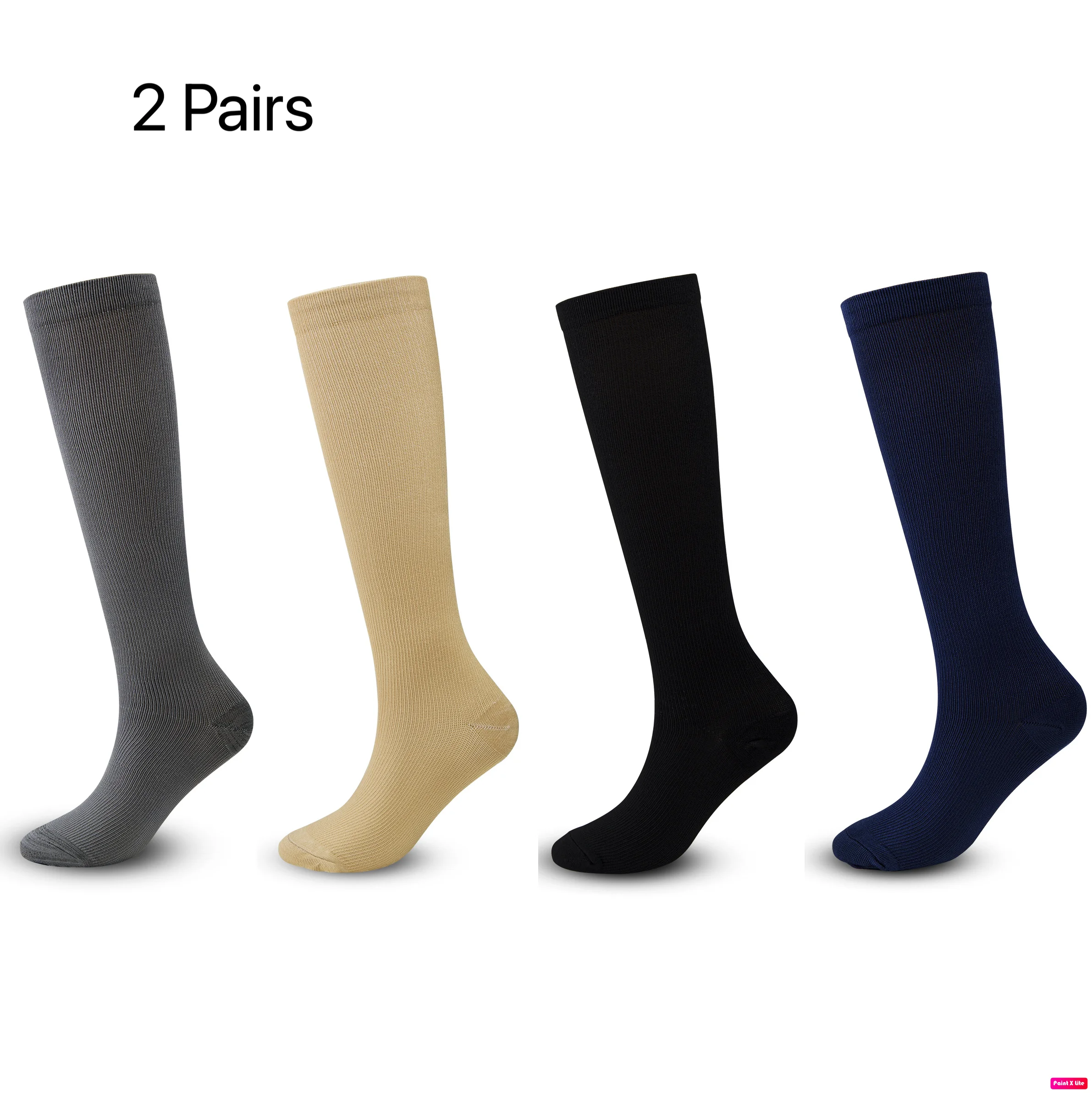 

2 Pairs Compression Socks Running Cycling Outdoor Natural Hiking Sport Socks Anti Fatigue Pain Relief Medical Nursing Stockings