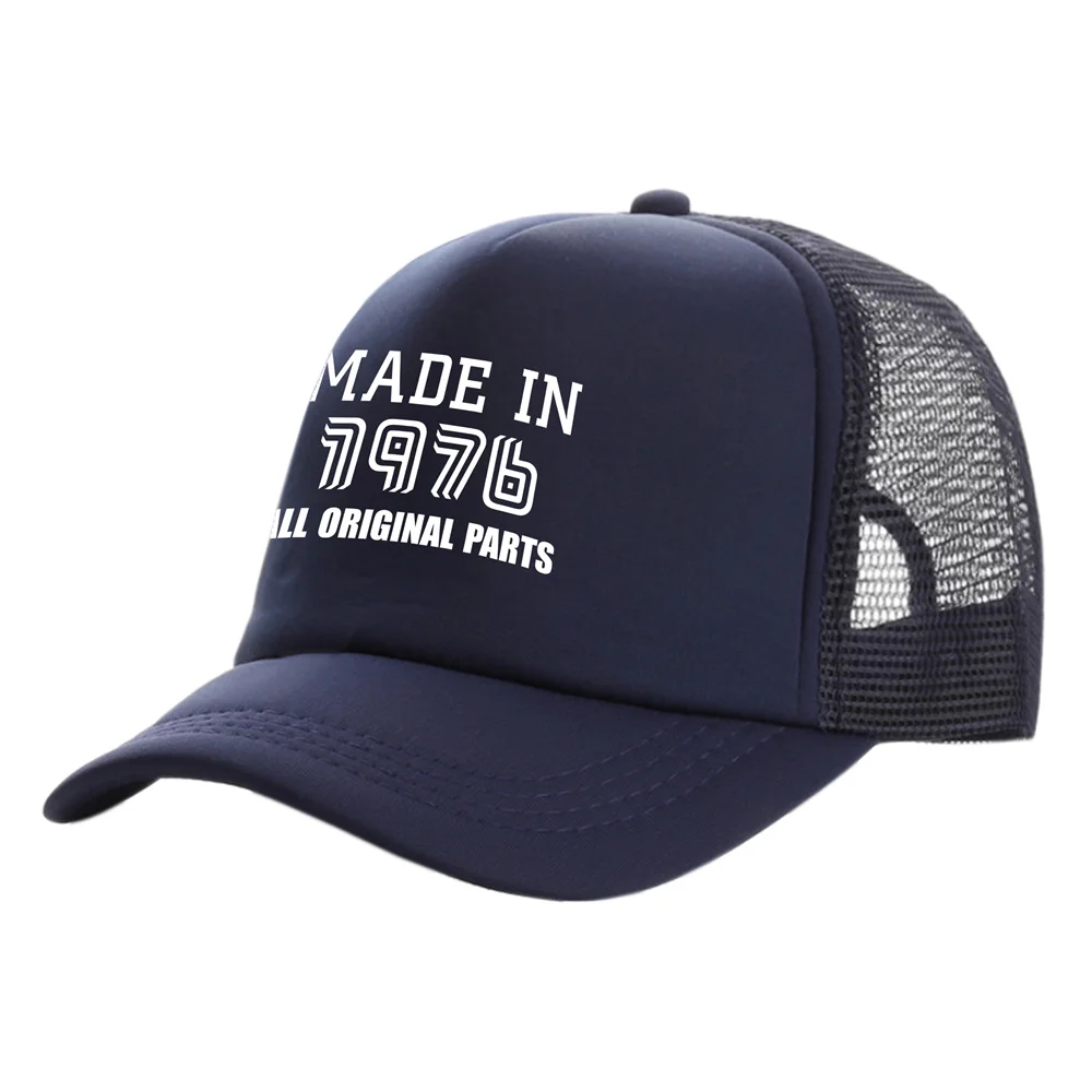 Casquette de Baseball d'été en maille pour homme, chapeau de camionneur, Cool Born, fait en 1976, toutes les pièces originales, cadeau d'anniversaire, à la mode, 1976, MZ-186