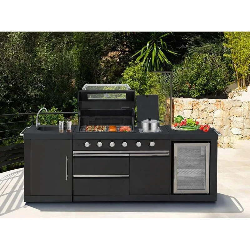 Factory Directly Sale Black Stainls Steel Grill Garden BBQ Kitchen Cinets Outdoor Cinetry Kitchens Furniture