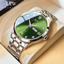 Carnival Iw For Mens Watches Japan Nh36a Mechanical Automatic Wristwatch Stainless Steel Sapphire Crystal Calendar Reloj Hombe