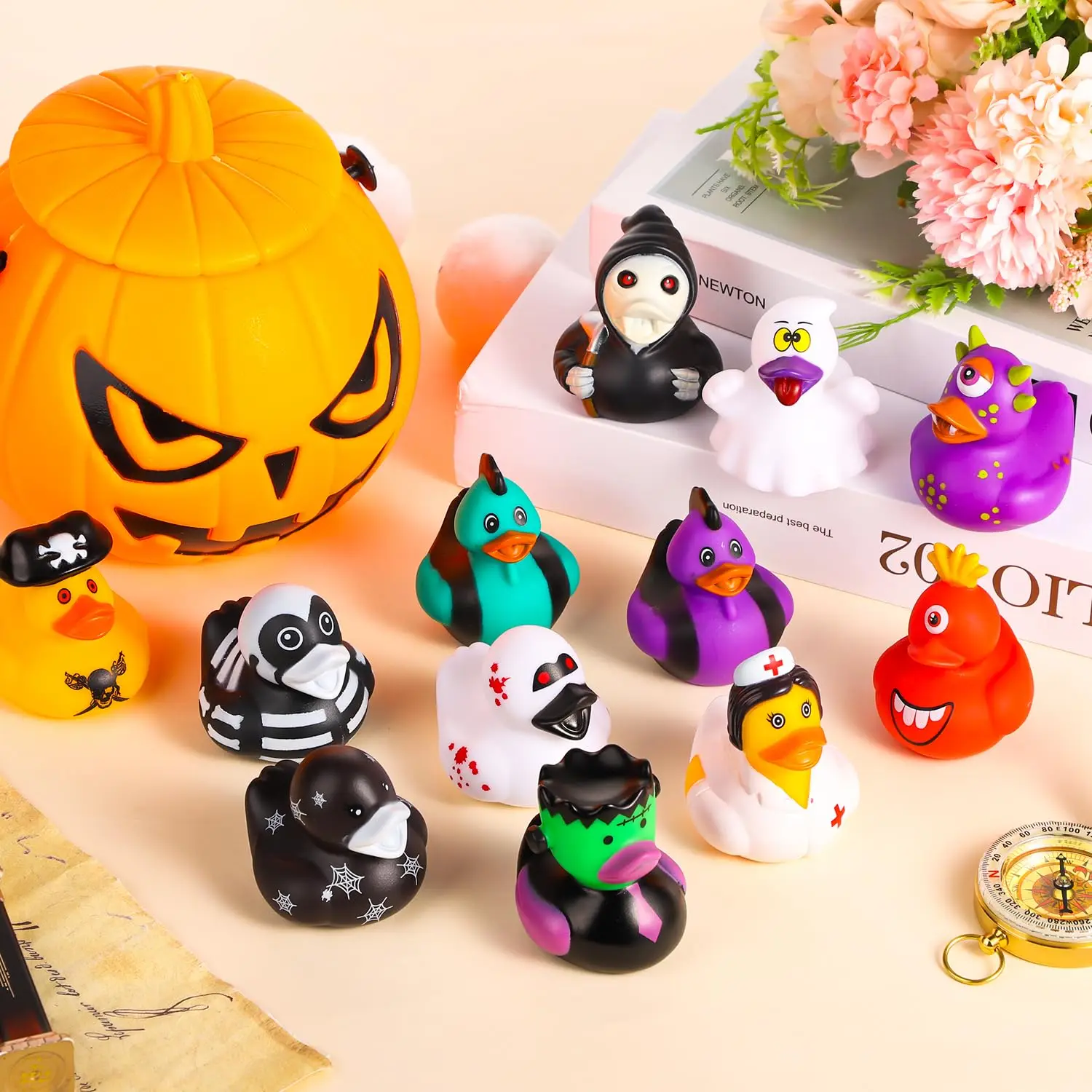 12/15/20pcs Halloween Rubber Duck,Rubber Duck Toy Funny Halloween Themed Rubber Cute Duck Bath Toy for Kid Halloween Party Decor