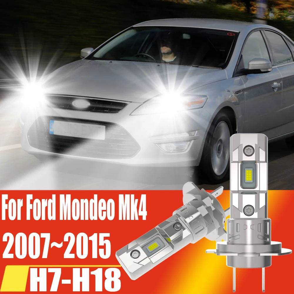 

2pcs H7 Led Headlight Canbus High Power Car Bulb White Auto Fog Lights Moto Turbo Diode Lamp 12v For Ford Mondeo Mk4 2007~2015