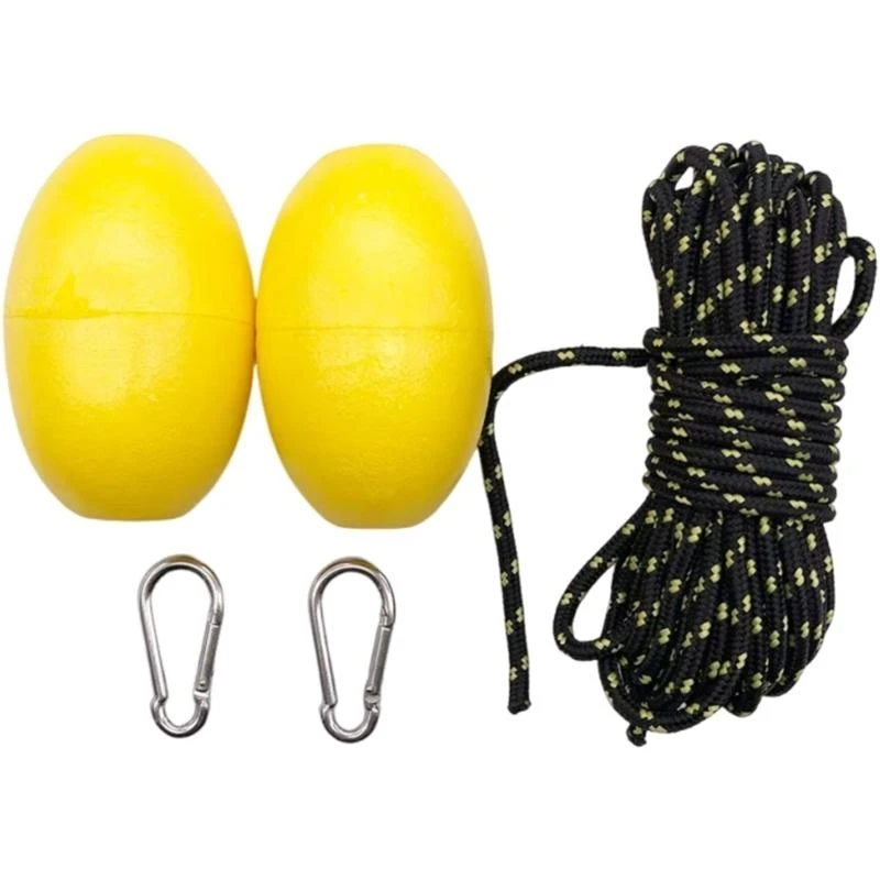 

652F Buoy Ball Float Leash with Clip Rope 30 ft. Marine Rope Tow Line Easy to Use for Fishing Drift Sea Anchors System