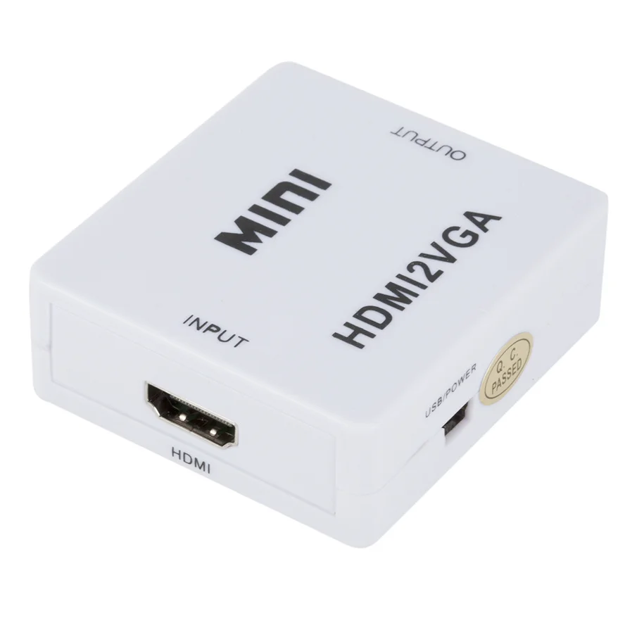 Portable Mini HDMI compatible TO VGA Converter HDMI2VGA Video Box Audio Adapter 1080P For Notebook PC HDTV Projector