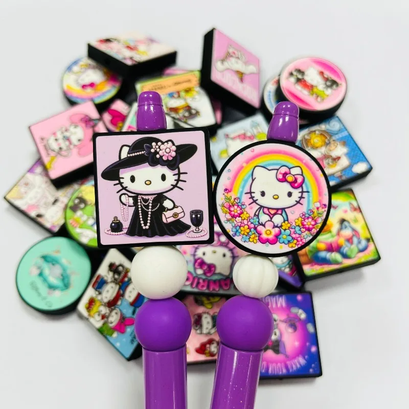 

Sanrio 3D милые свободные бусины с прямыми отверстиями Hello Kitty DIY браслет/цепочка для мобильного телефона/брелок аксессуары