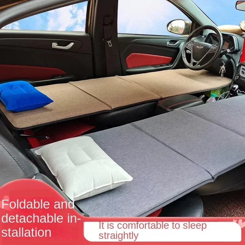 Durable 165cm Car Modified Bed Multi-Function Co-pilot Sleeping Bed Camping  Folding Car Rear Seat Car Travel Bed