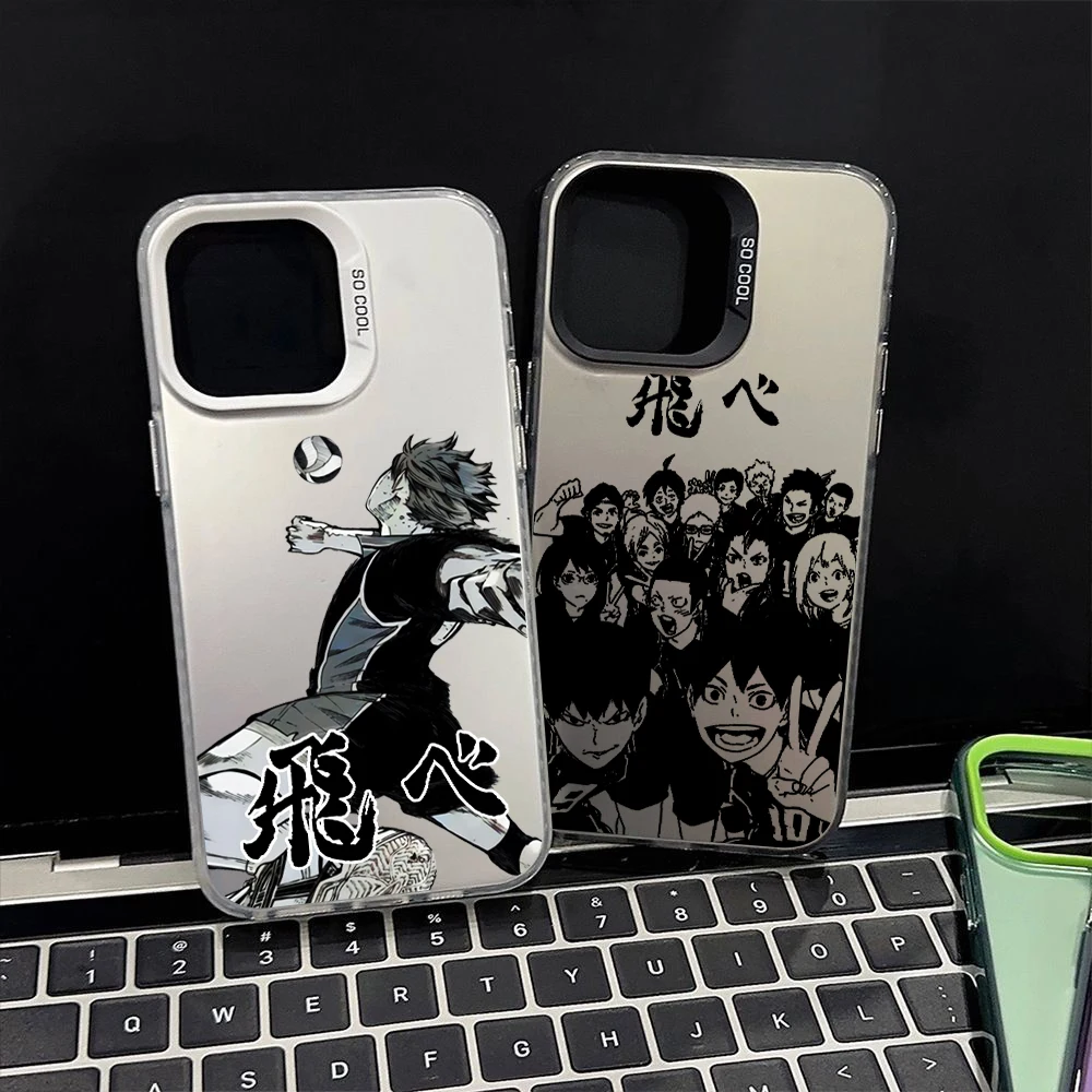 Sport Haikyuu Volleyball Anime For Apple iPhone 15 14 13 12 11 X XS XR 8 7 Pro Max Plus Matte Colored Silver Phone Case