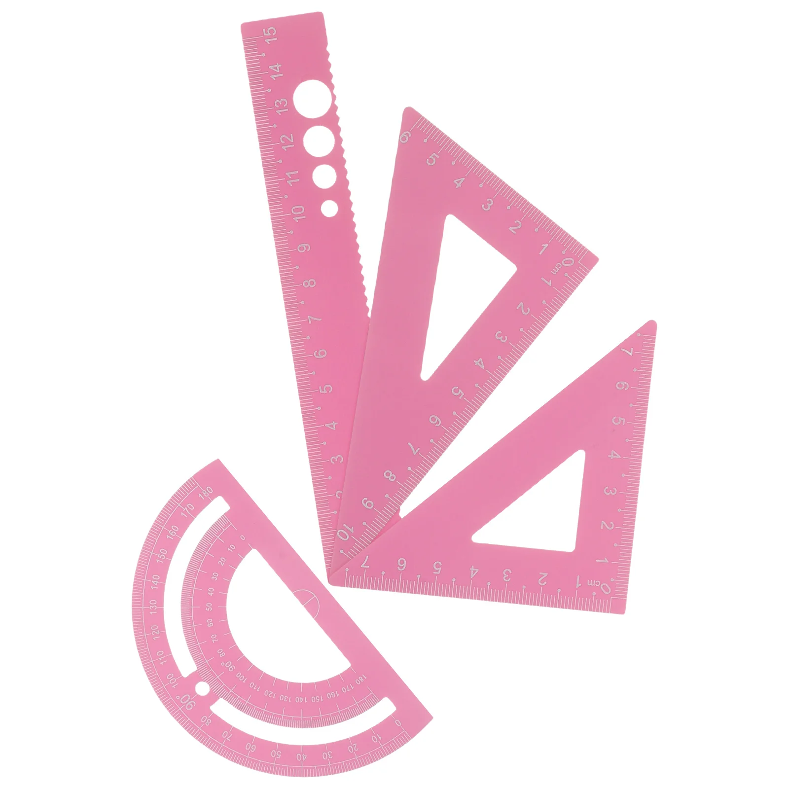 1 set 1 Set Math Geometry Ruler Kit Measuring Tools Classroom Office Supplies Ergonomic Anti-Slip Design Drafting Tool Precise