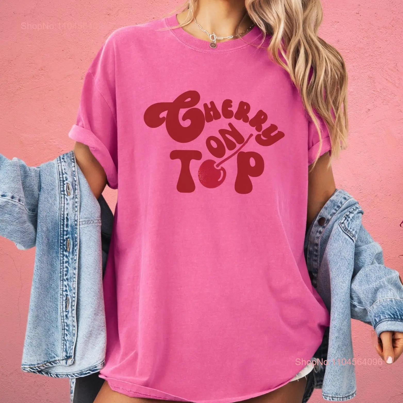 CHERRY ON TOP Monochromatic Valentine s Day Retro T Shirt for Girlfriend Galentine Vintage Comfort Colors