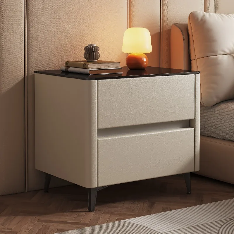 Muebles de Salón Modernos: Mesita de Noche, Librero Organizador de Café, Mesita de Noche de Madera que Ahorra Espacio con Cajones de Almacenamiento, Criado Mudo