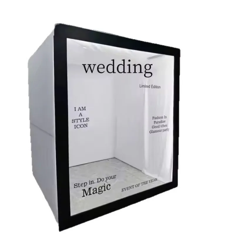 Wedding party decoration PVC high-end photo booth background props event photography photo booth advertising booth curtain