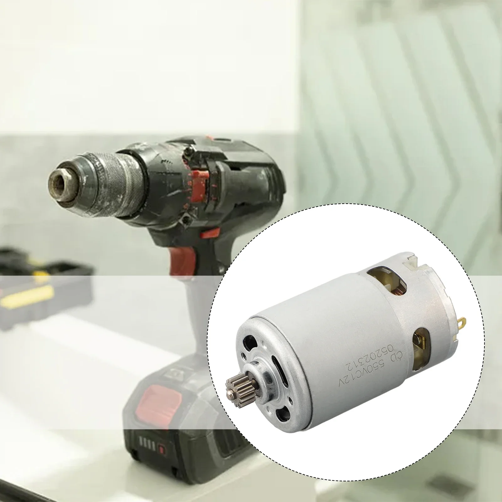 DC RS550 Motor Replacement with Metal Construction and Dual Gear Options for TSR1080-2-LI GSR120LI 12V 14.4V Power Tools