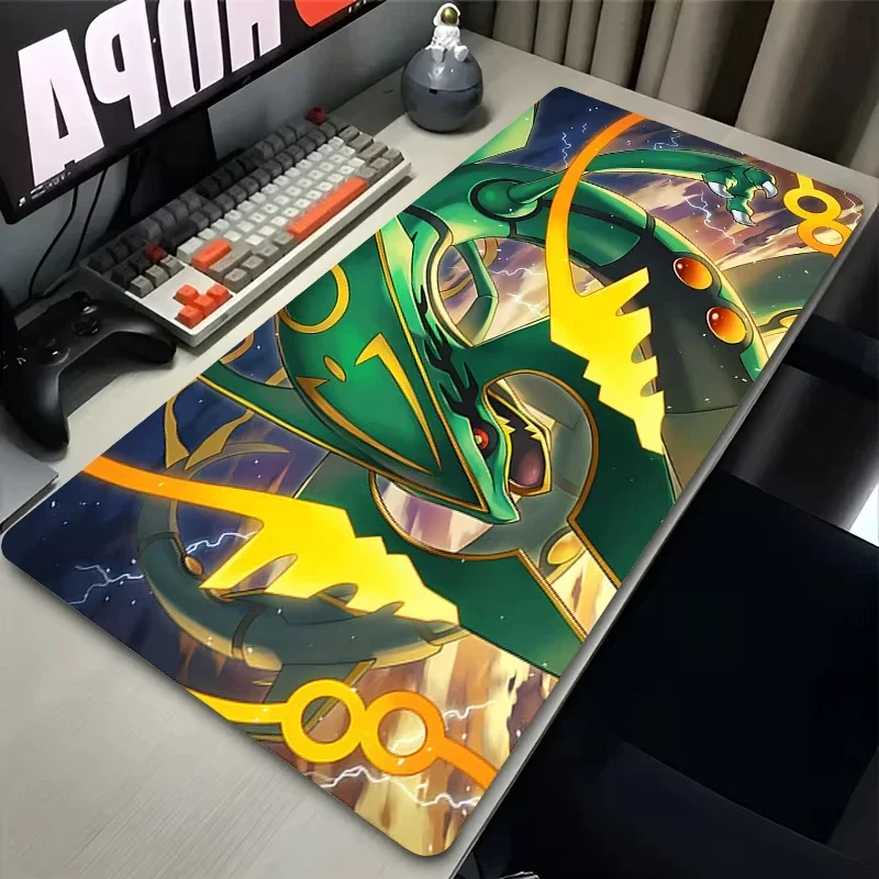 

Коврик для мыши Pokemon Rayquaza, геймерский шкаф для ПК, клавиатура, коврик для офисного стола, XXL, большие игровые аксессуары, компьютерный игровой коврик