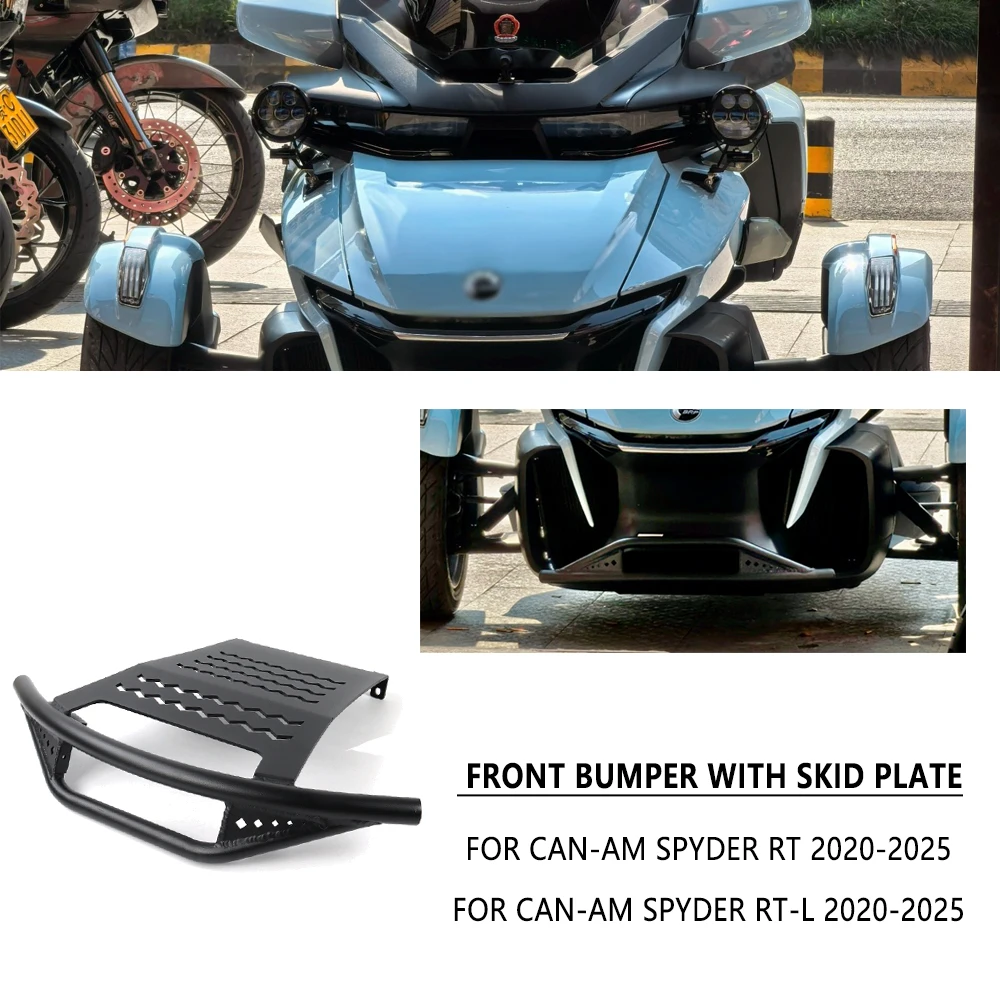 

Для Can-Am Spyder RT RTL новый мотоцикл черный алюминиевый комплект защиты переднего бампера защитная пластина 2020-2025 2024