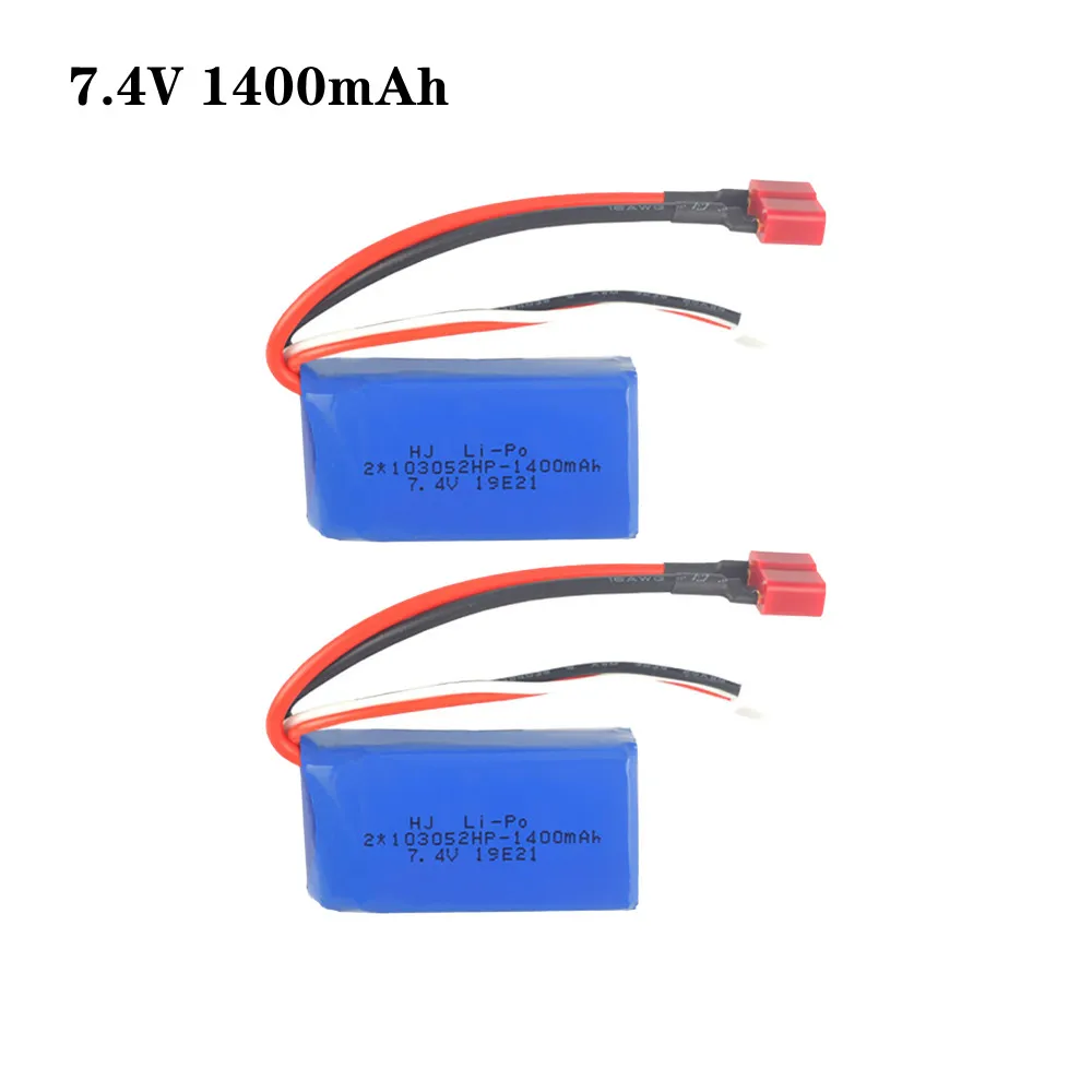 

2s 7.4V 1400mAh lipo battery 25c 103052 Battery for Wltoys A959-B A969-B A979-B K929-B RC Car Truck Spare Parts T plug