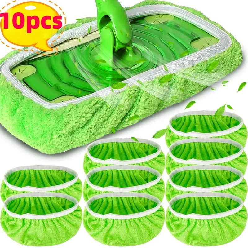 Reusable Mop Pads Green Mop Head Microfiber Replacement Washable Rag Towel Furniture Flooring Sweeper Wet & Dry Cleaning Cloths