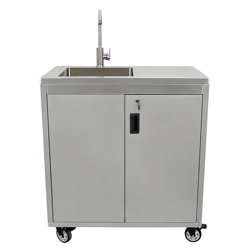 Mobile Stainless Steel Lab Washbasin with Induction Sensor Medical Cleaning Sink for Laboratory Use