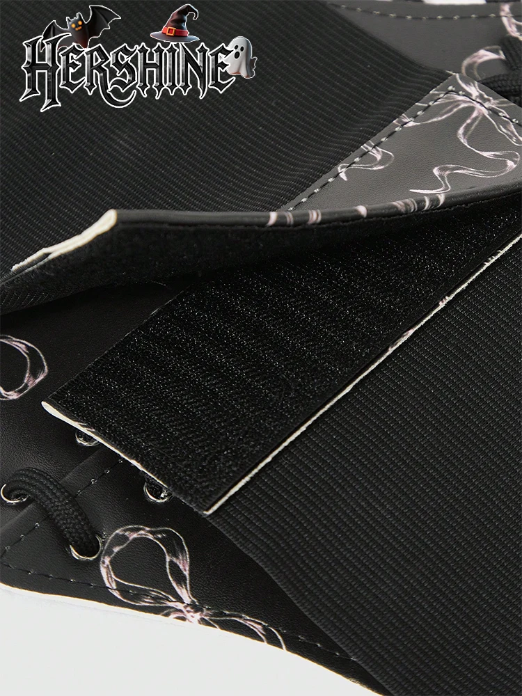 HERSHINE 1 piece of women's pink bow print hexagonal waistband Gothic dark punk rock hip-hop costume accessory Halloween accesso