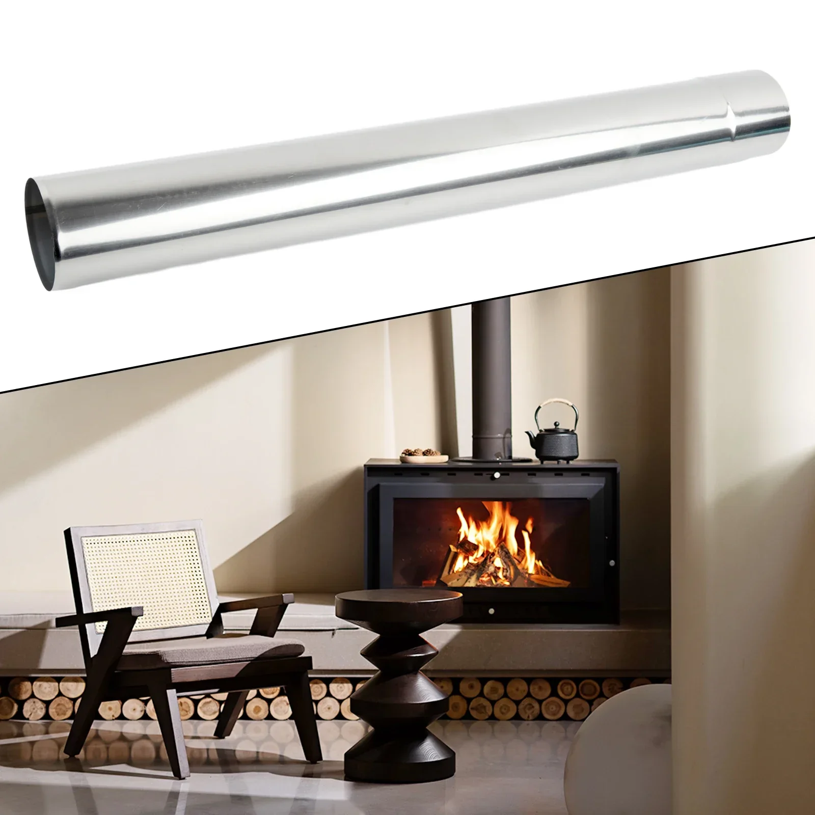 Tubo de escape de aço inoxidável, diâmetro ampliado para fogão a lenha, resistente ao calor, resistente à ferrugem, alta qualidade