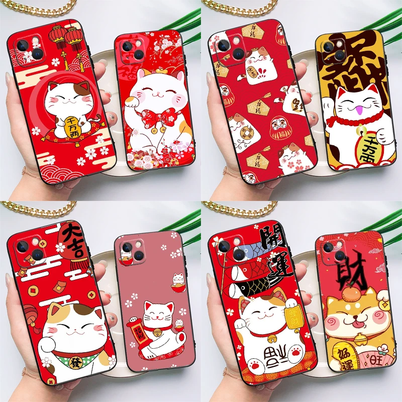 China cute lucky cat Case For Samsung Galaxy S25 S26 Ultra S21 S22 S20 S23 S24 Ultra Plus S10 S25 FE Cover Funda