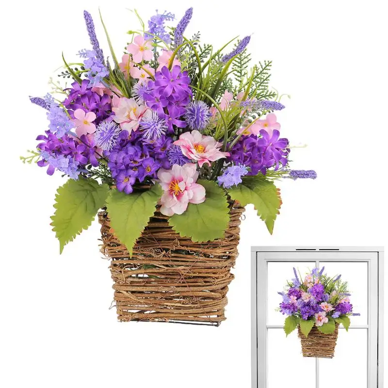 

Artificial Lavender Flower Basket UV Resistant Flowers Artificial Flowers For Wedding and Lawn Big Bouquet Luxury Fake Flowe