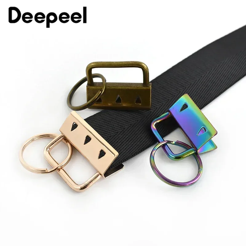 10/20Pcs 20/26/32mm Strap Tail Clip Metal Keychain Split Ring Buckle for Belt Bag Webbing Tails DIY Crafts Hardware Accessories