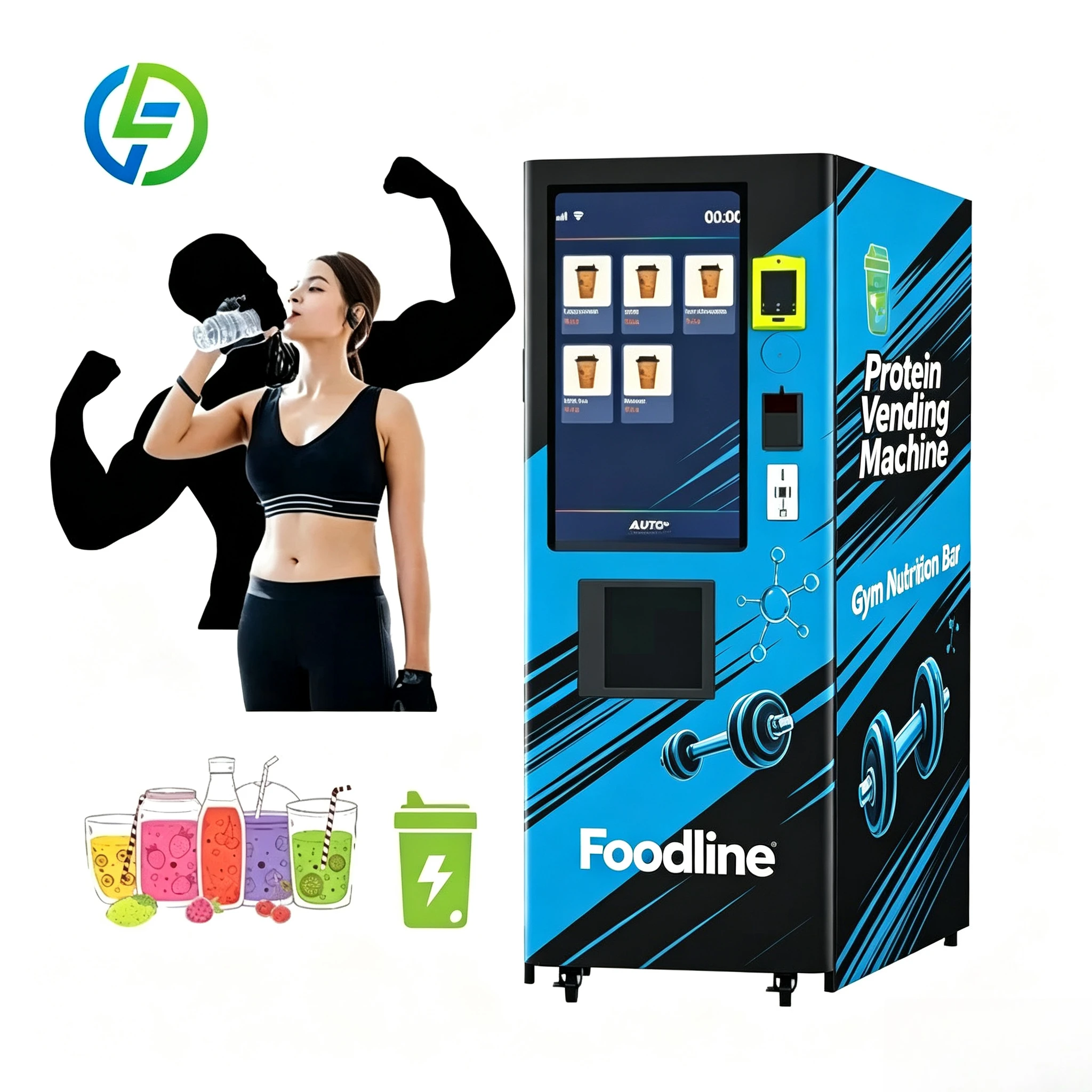 FoodLine Customized Smart Protein Shake Vending Machine for Gyms with Fast Mixing Cashless Payment and Zero Experience Operation