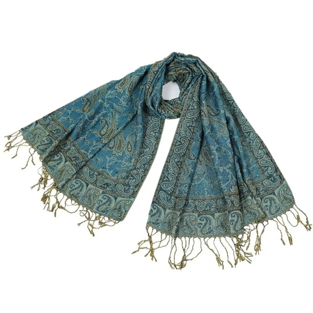 

Casual Tassels Paisley Shawl Sun Protection Long Sunscreen Shawl Ethnic Style Bohemia Cashmere Scarf Beach