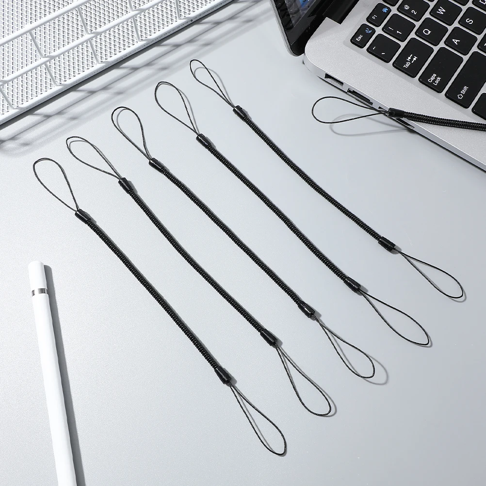 10pcs Stylus Spring Cord Elastic Lanyard Coiled Pen Strap Anti Dropping Rope Plastic Tether Hook For Daily Use
