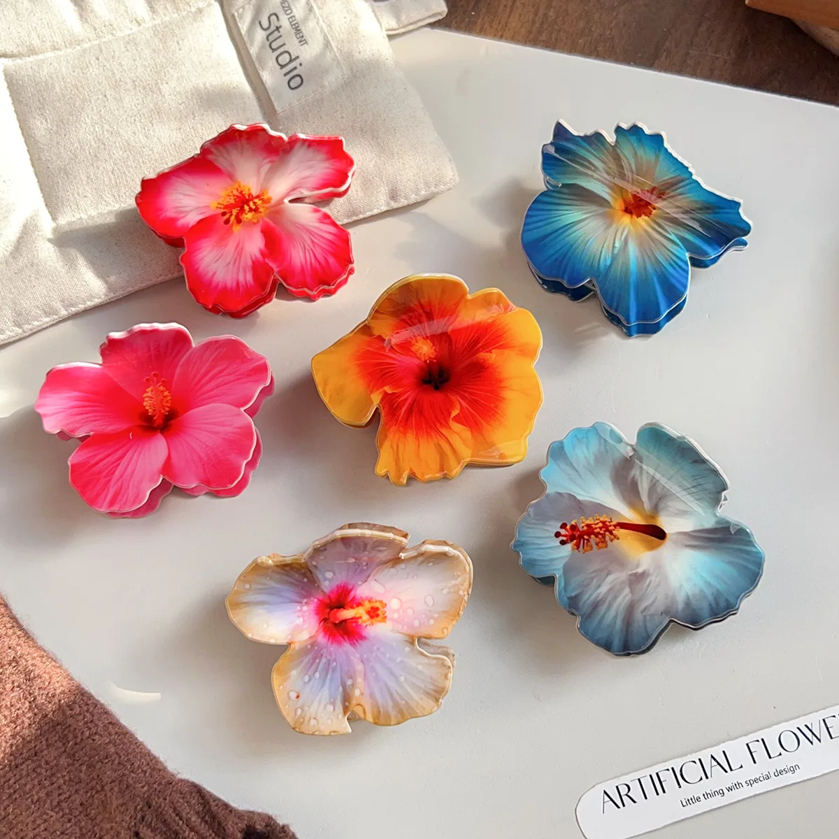 Simulierte Blumen-Haarnadel, hochwertiger, exquisiter Grappling-Clip, Hai-Clip, Hinterkopf-Hochsteckfrisur, Haar-Accessoires für Frauen