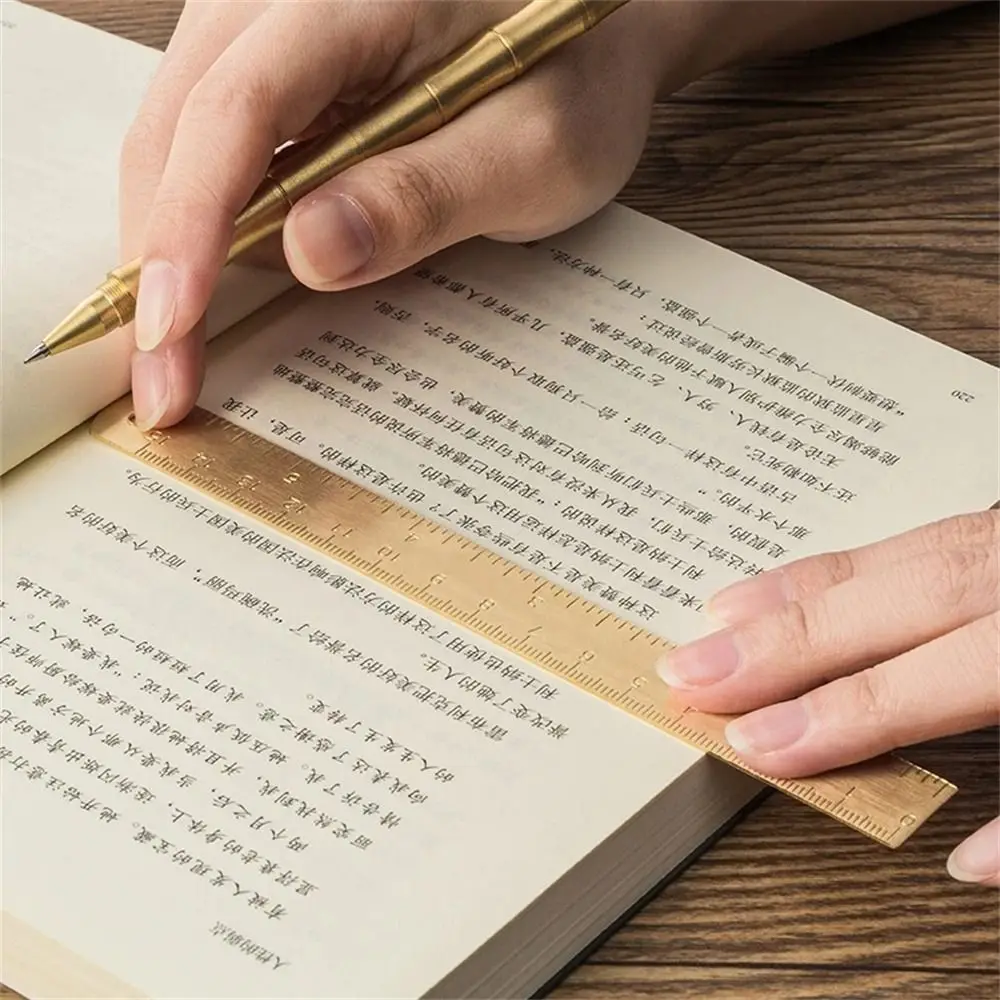 Gift Measuring Tool Drawing Tools Stationery Protractor Painting Metal Ruler Straight Ruler Brass Ruler Triangle Ruler