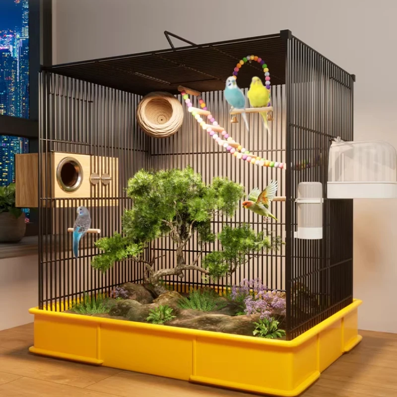 

Stainless Bird Cages With Wheels Inseparable Parrot Things Bird Cages Birds House Accessories Jaula Para Canarios Pet Supplies