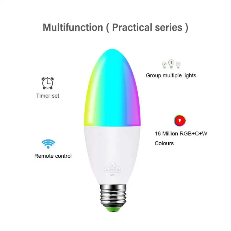 E14/E122/B22 LED Light Bulb Smart Indoor Neon Sign RGB Light Bulbs Remote Dimmable Tape Lamp Home Lighting LED Bulbs