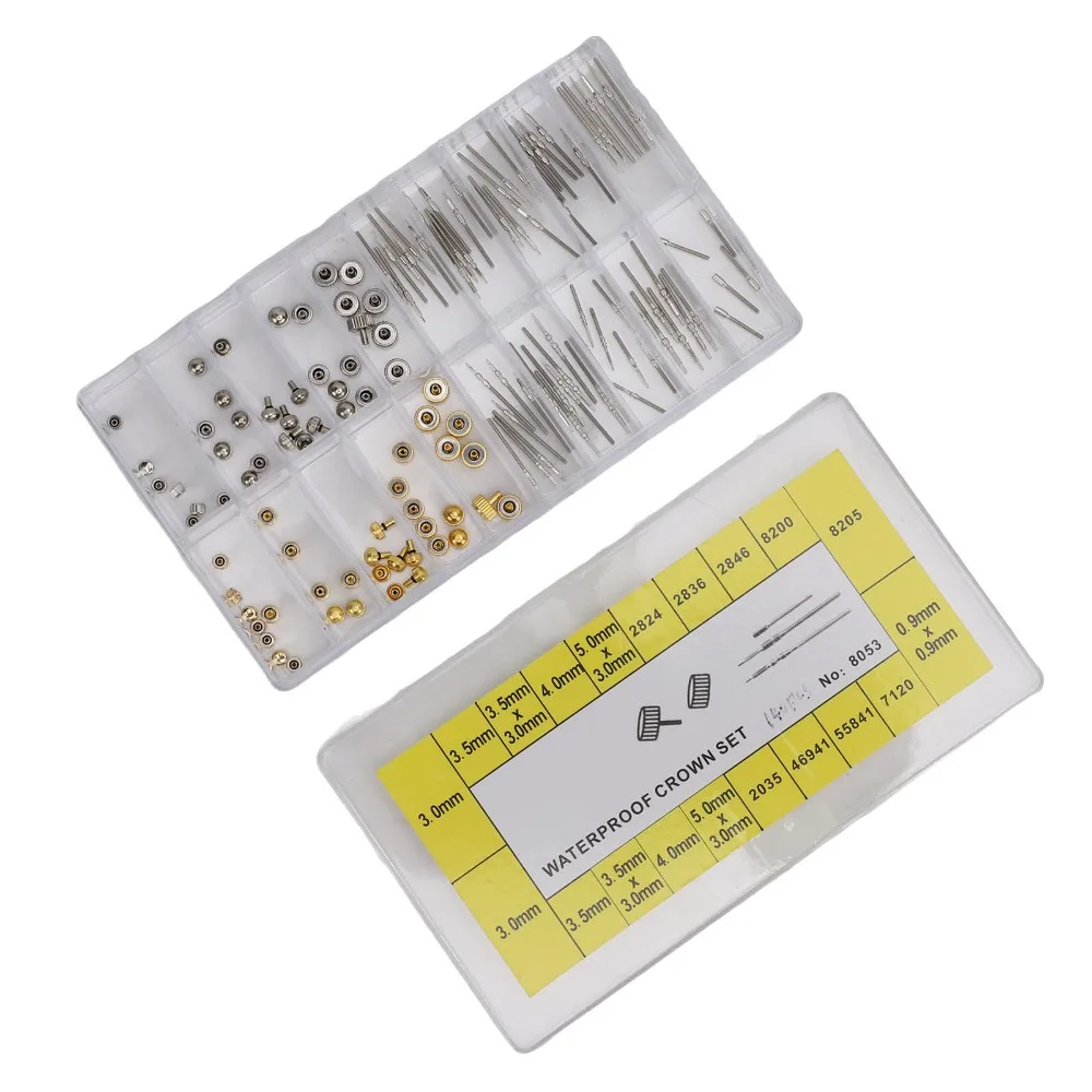 Convenient Silver Watch Repair Kit Stainless Steel 12*6.4cm Watch Crown Replacement Kit Watch Building Kit For Collectors