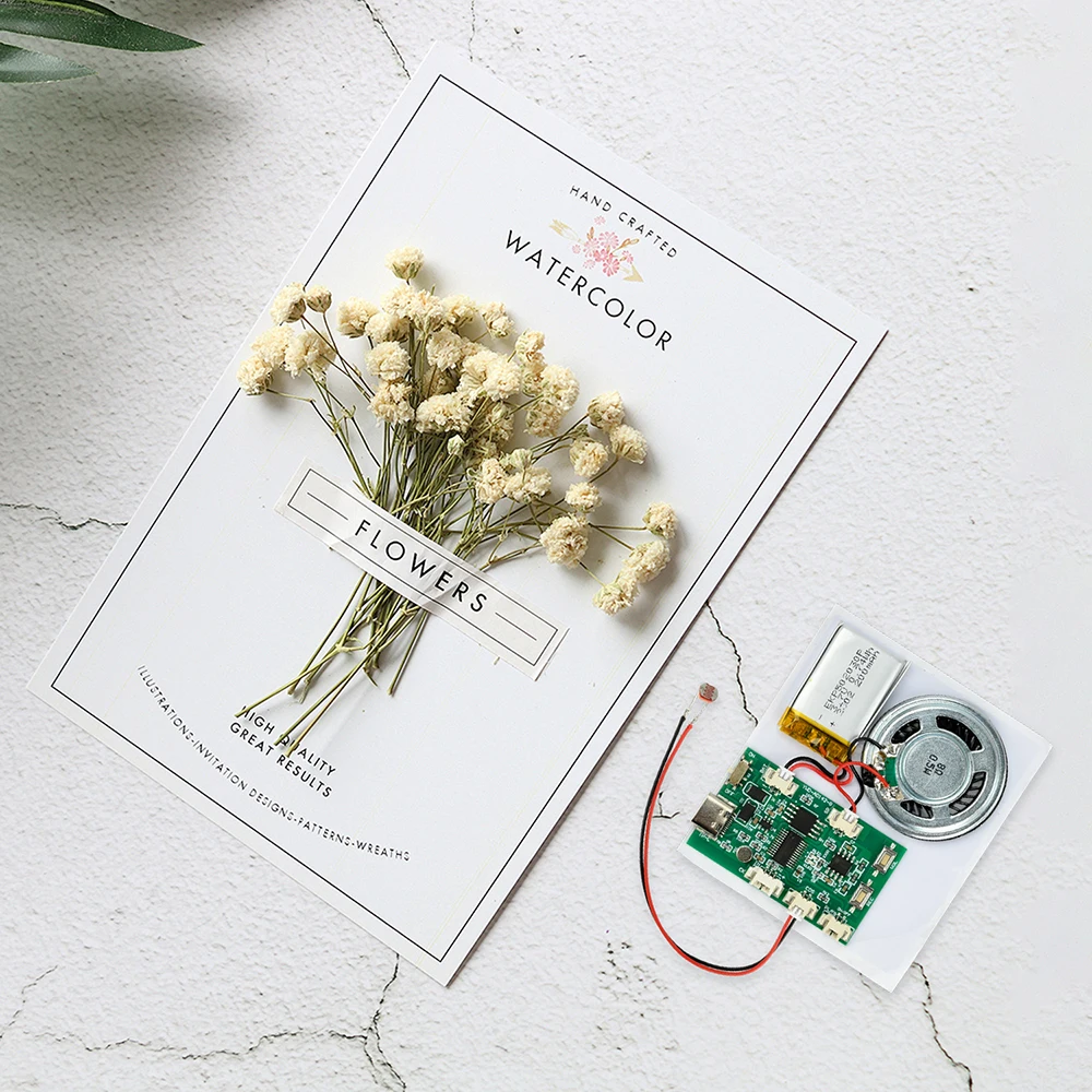 Recording Card Movement Creative Gift Box Christmas birthday Card Music Cover 8M MP3 Download Voice Module TYPE-C with Speaker