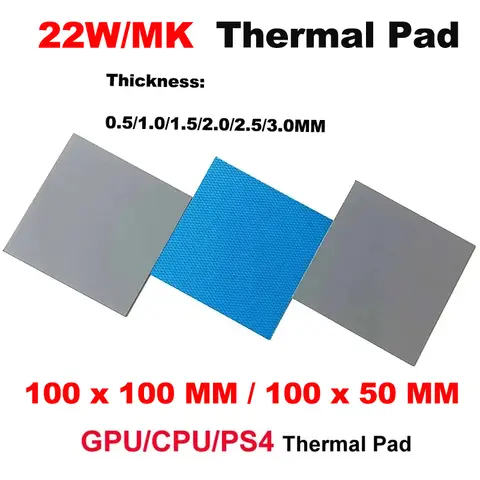 22W/mk 3.0mm Heat Conducting Thermal Pad Computer Laptop GPU VGA Card CPU Heatsink Cooling Conductive Silicone Grease Sheet