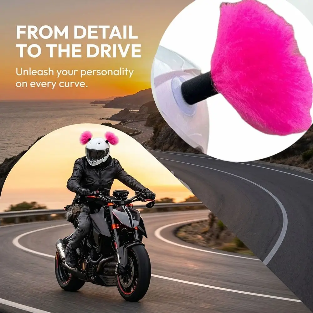 

2Pcs/Set Self-adhesive Motorcycle Helmet Braids Removable Creative Motorcycle Helmet Bun Head Cute 3D