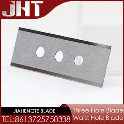 Tungsten Steel Ceramic Three-hole Knife 43*22 Blade Supply Tungsten Steel Long Waist Hole Blade Fiber Cutting Thin 3 hole blade