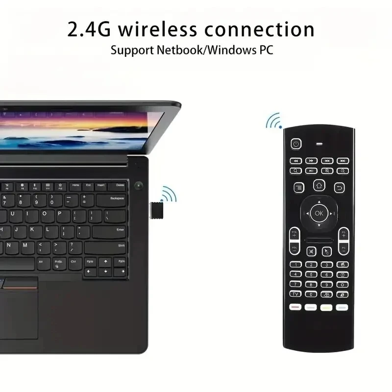 MX3 ماوس هوائي بإضاءة خلفية جهاز تحكم عن بعد صوتي ذكي 2.4G RF لوحة مفاتيح لاسلكية IR التعلم لـ Android TV Box X96 mini H96 MAX #3