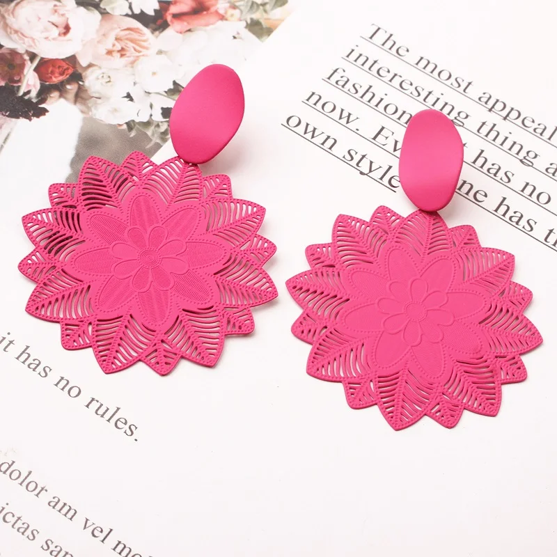 Gorgeous Rose Red Color Flower Bear Butterfly Drop Earrings for Women New Summer Geometric boucle d\'oreille Cute Wedding Jewelry