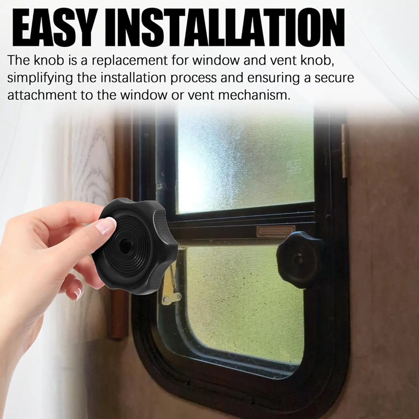 

HOT 6 Pack Black 1Inch Shaft RV Window And Vent Knob Interior Hardware Window Replacement Trailer Knob RV Window Latch Knob~Jul.