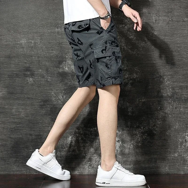 

Свободные мужские короткие брюки с завязками, мешковатые карманы, мужские шорты-карго с эластичной резинкой на талии, широкие винтажные дизайнерские летние шорты в стиле Харадзюку Y2k