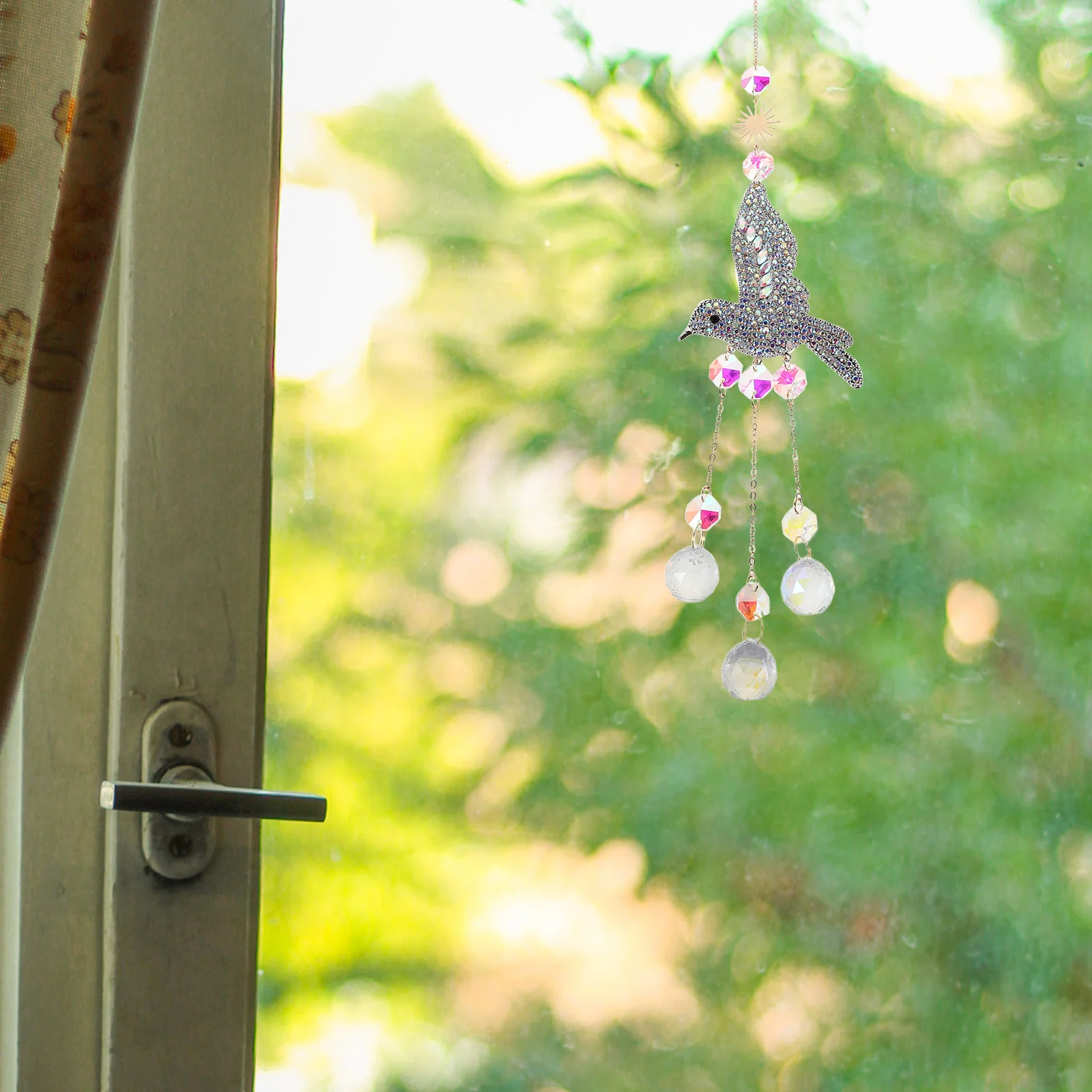

Crystal Sun Catcher Wind Chime Hummingbird Decorative Window Indoor Outdoor Hanging Garden Decor Wind Chime Hanging Garden Decor