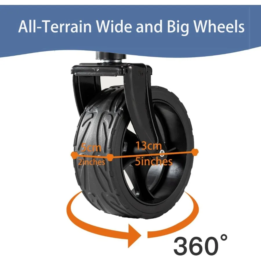 عربة عربة قابلة للطي عربة ترولي قابلة للطي بسعة 140 لتر مع عجلات AllTerrain ومقبض تصغير للتخييم والبستنة S